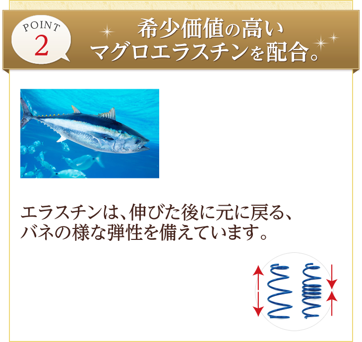 希少価値の高いマグロエラスチンを配合。